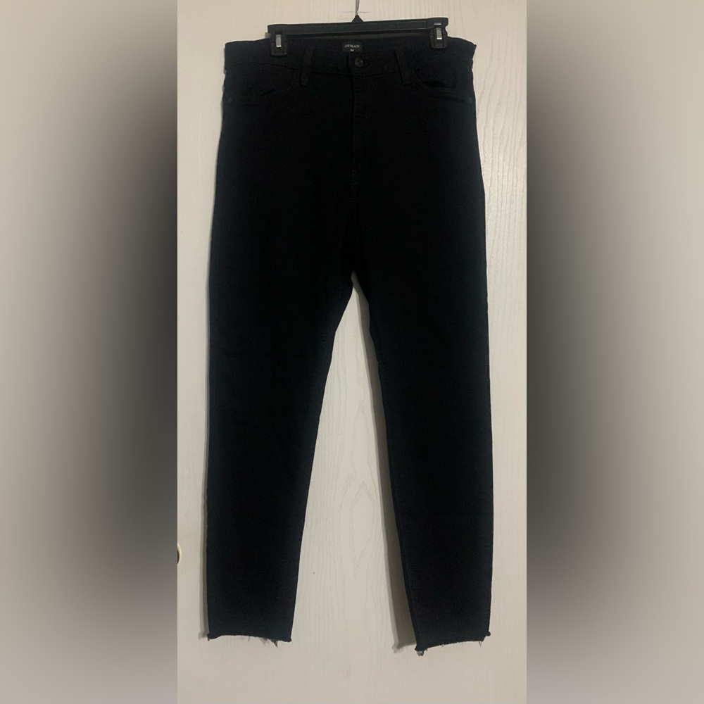 Just Black Denim Black Raw Hem Skinny Ankle Jeans